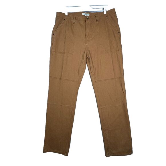 Frye & Co Pants Mens 34x32 BrownStraight Leg Double Knee Neutral Preppy Heritage - Picture 1 of 9